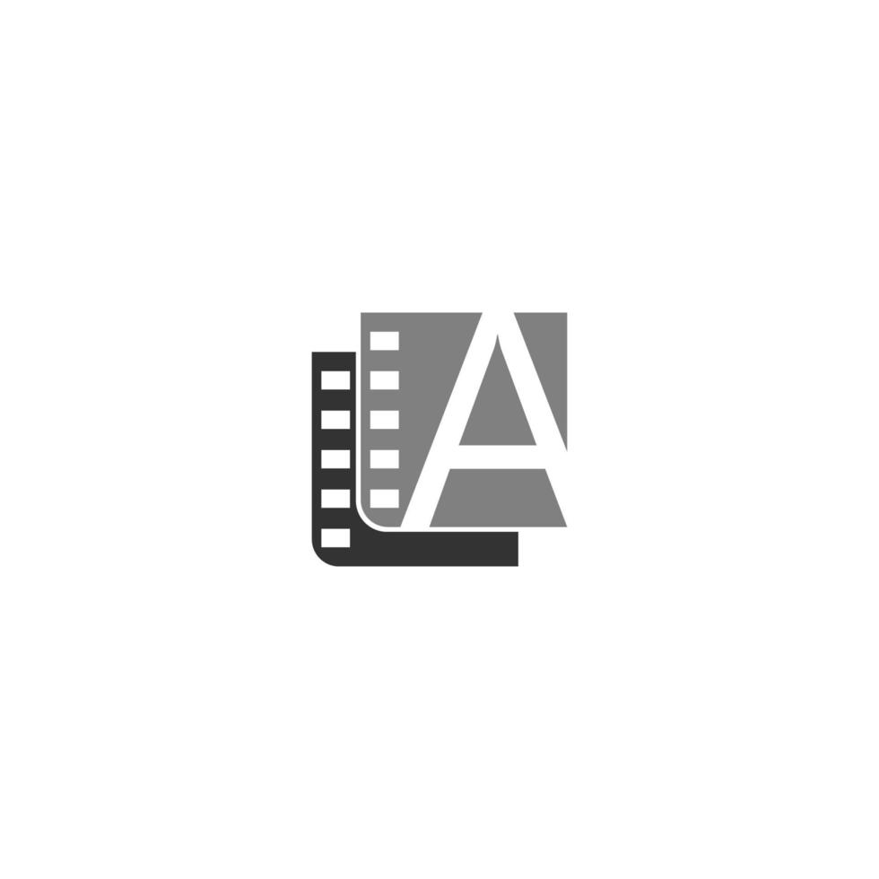 letter een pictogram in filmstrookillustratiesjabloon vector