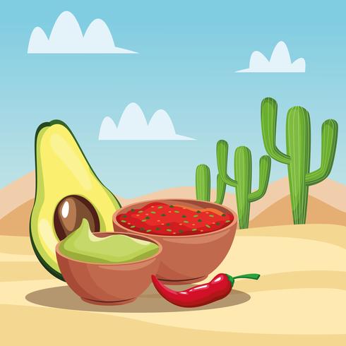 Mexicaans eten tekenfilms vector