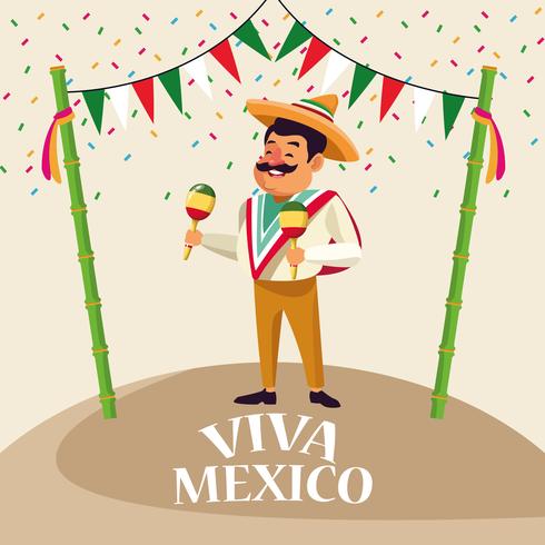 Viva Mexico-tekenfilms vector