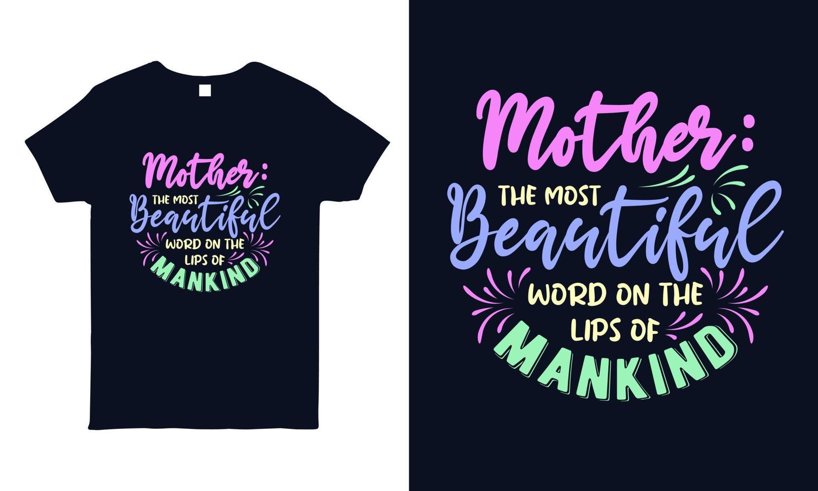 handbelettering citaat over moeder voor t-shirt, mok, sticker, tas afdrukken. moederdag cadeau shirt ontwerp. vector