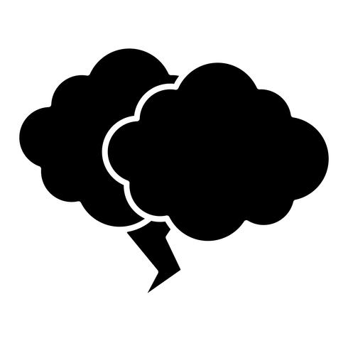 wolk en donder pictogram vector