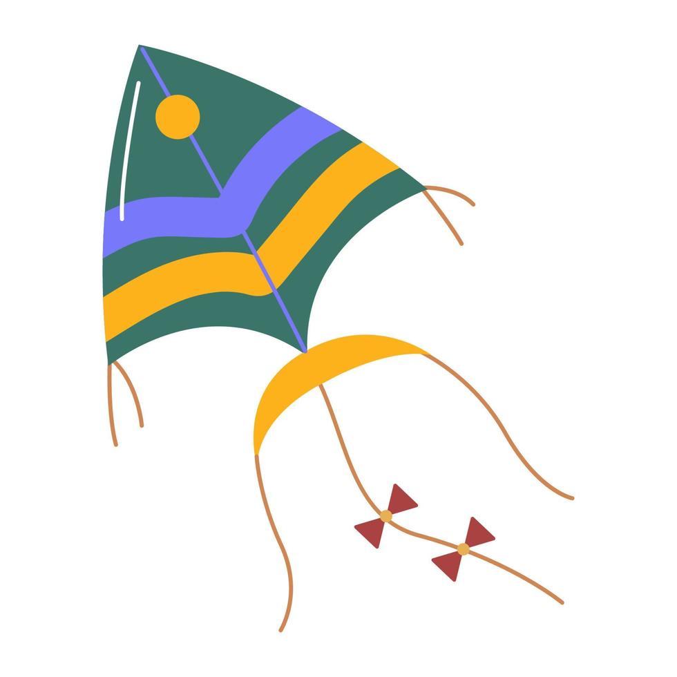 schattig vlieger speelgoed icoon in cartoon stijl. platte vectorillustratie geïsoleerd op een witte achtergrond vector