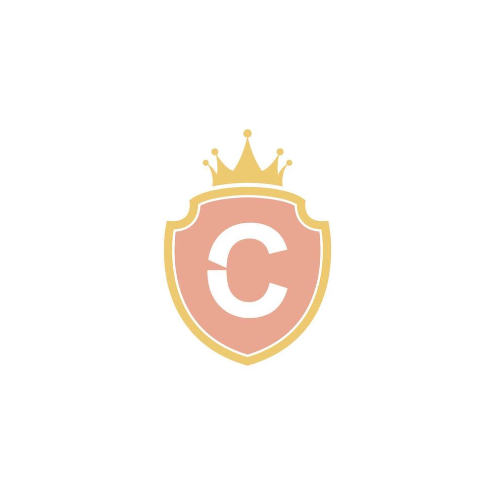 letter c met schild pictogram logo ontwerp illustratie vector