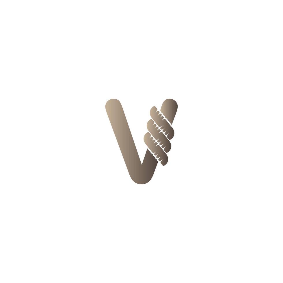 letter v verpakt in touw pictogram logo ontwerp illustratie vector