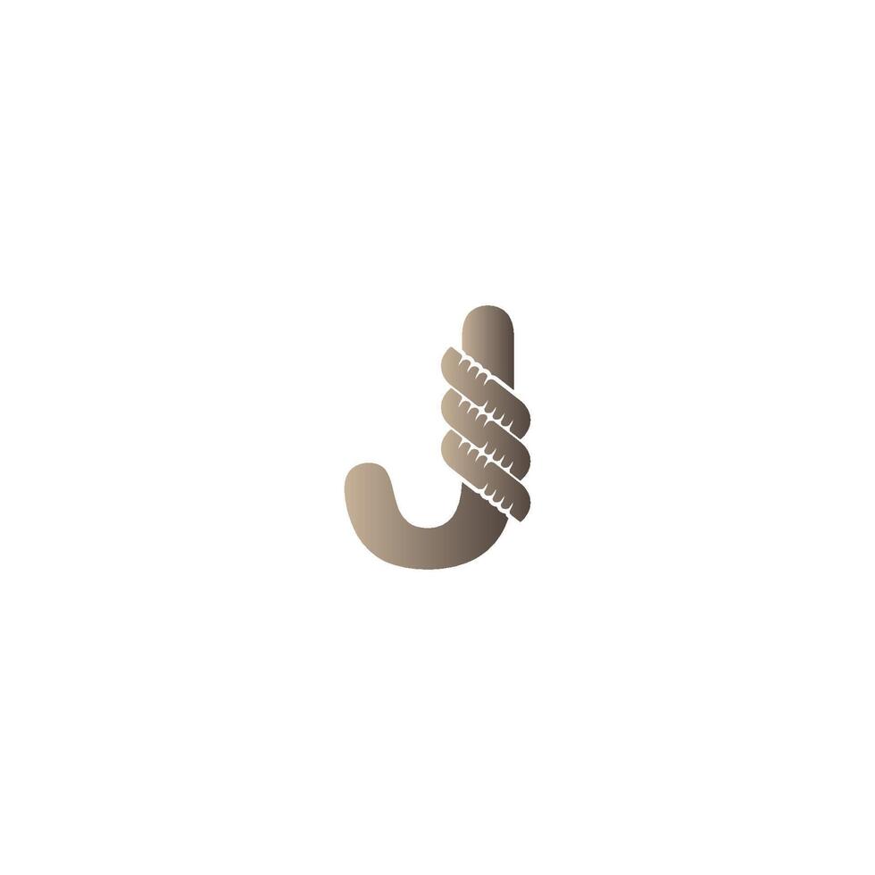 letter j verpakt in touw pictogram logo ontwerp illustratie vector