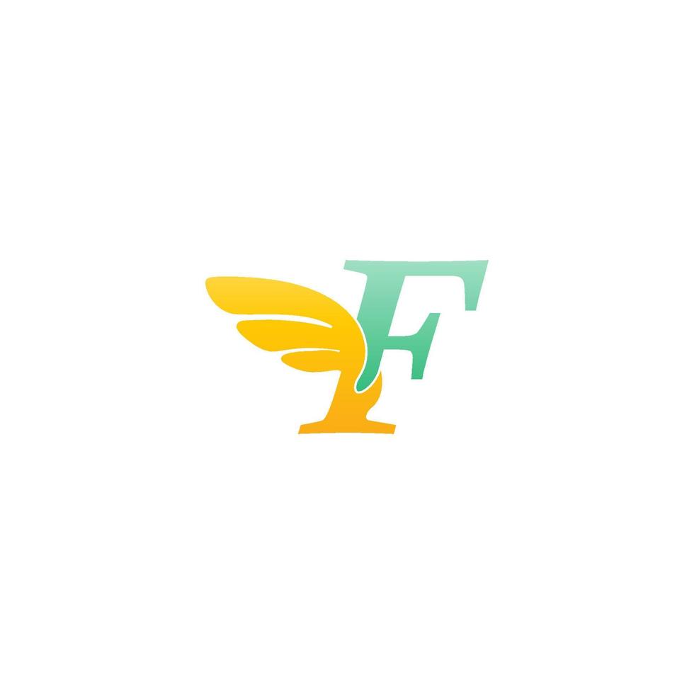 letter f logo pictogram illustratie met vleugels vector