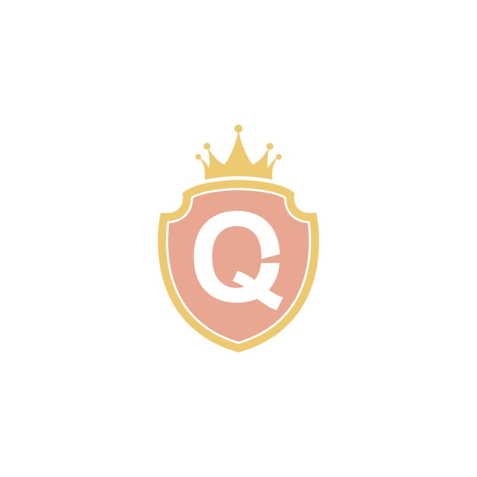 letter q met schild pictogram logo ontwerp illustratie vector
