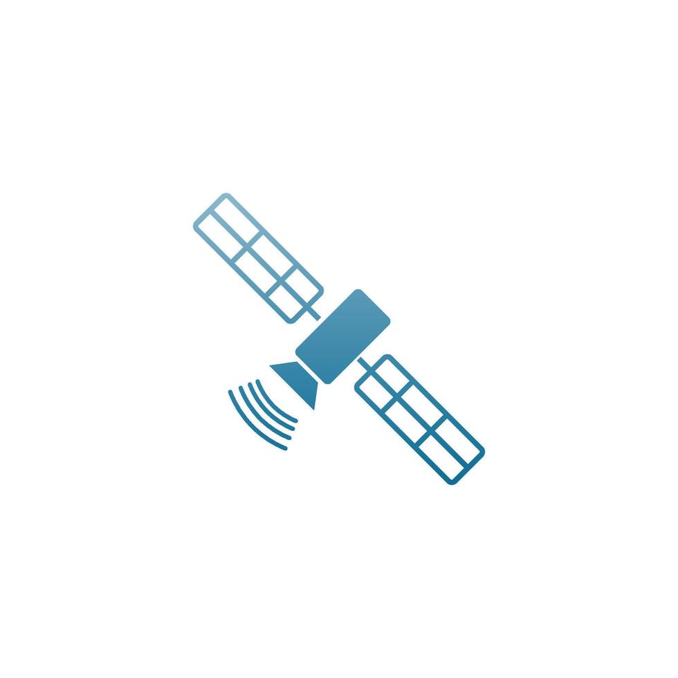satelliet pictogram logo ontwerp sjabloon illustratie vector