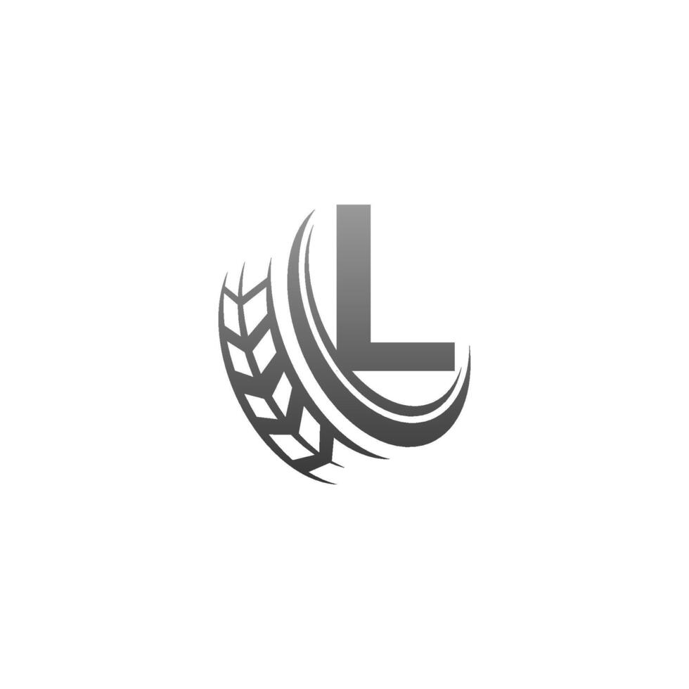 letter l met achterwiel pictogram ontwerp sjabloon illustratie vector