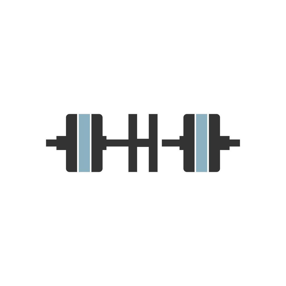 letter h met barbell pictogram fitness ontwerpsjabloon vector