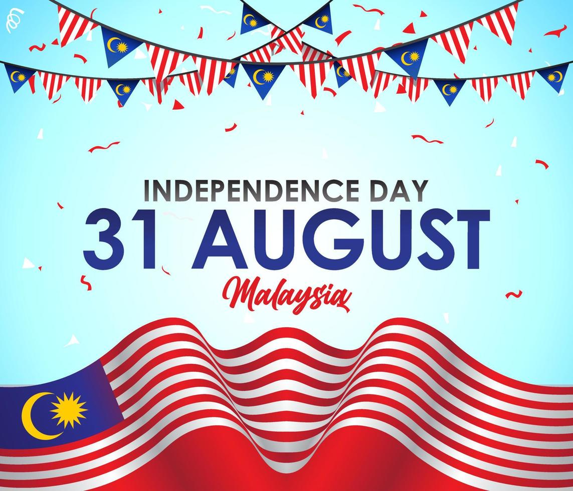 31 augustus onafhankelijkheidsdag van Maleisië ontwerpillustratie vector
