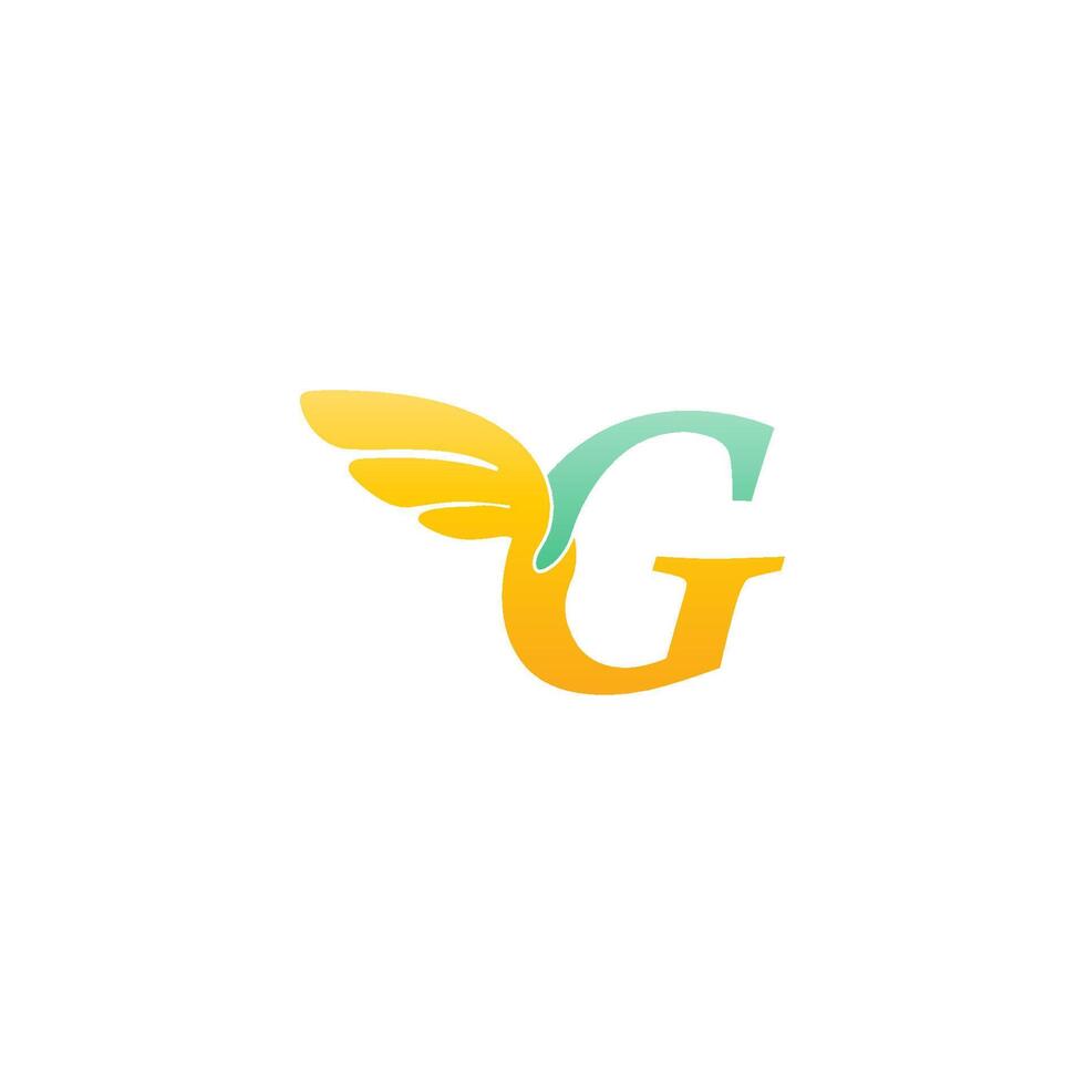 letter g logo pictogram illustratie met vleugels vector