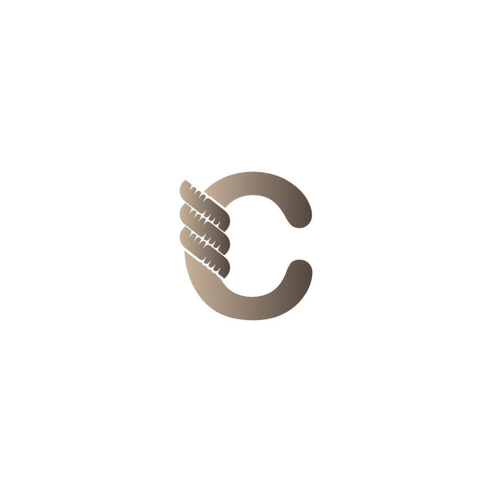 letter c verpakt in touw pictogram logo ontwerp illustratie vector