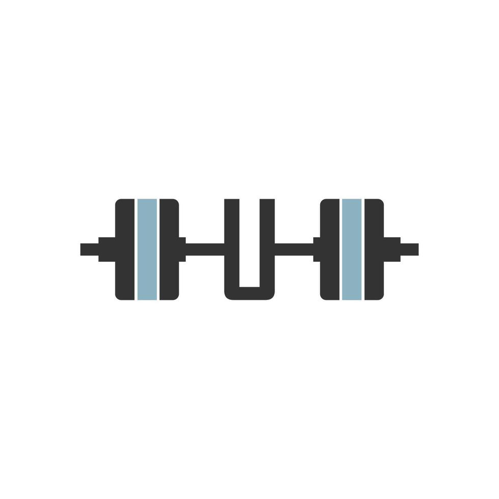 letter u met barbell pictogram fitness ontwerpsjabloon vector