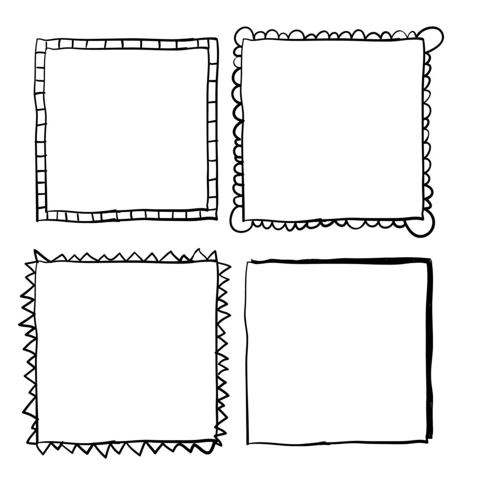 handgetekende doodle frame collectie vector