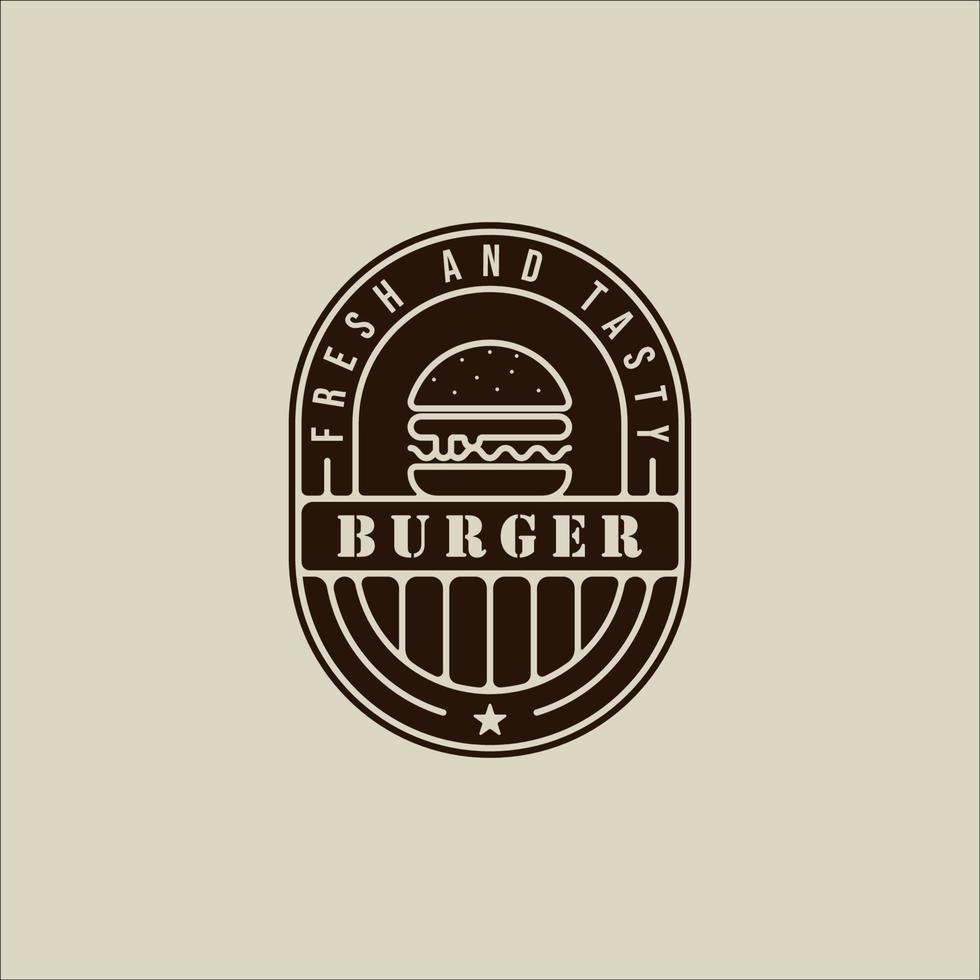 hamburger of hamburger logo vintage vector illustratie sjabloon pictogram grafisch ontwerp. embleem of label fastfood teken en symbool