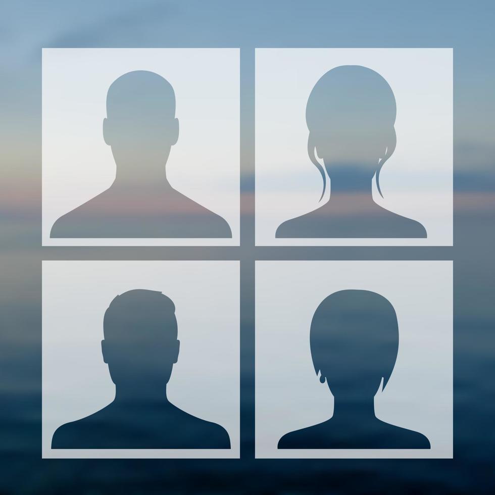 avatars in transparante vierkanten vector
