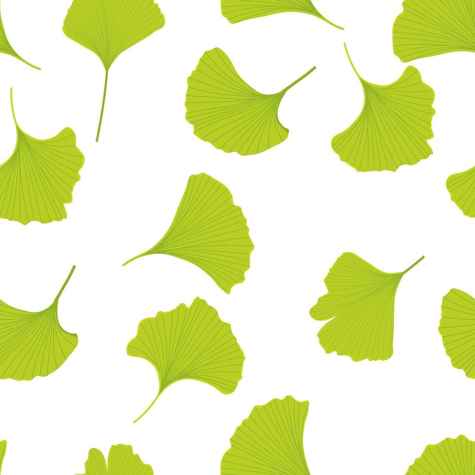 vector voorraad illustratie van gingko blad. een eindeloos patroon van groene bladeren. voor inpakpapier. ideaal voor behang, oppervlaktestructuren, textiel.