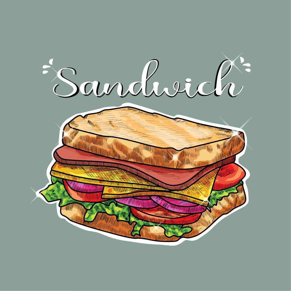 illustratie van sandwich vector