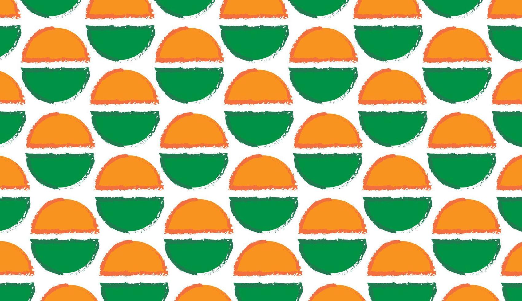 halve cirkel naadloze patroon. oranje en groen modern motiefontwerp. kan worden gebruikt voor posters, brochures, ansichtkaarten en andere afdrukbehoeften. vector illustratie