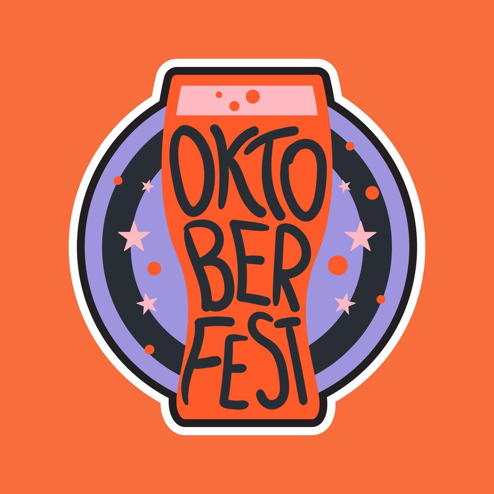 oktoberfest belettering badge vector