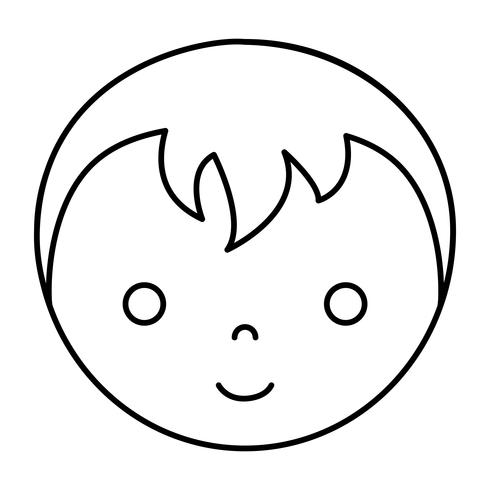 cartoon jongen gezicht pictogram vector