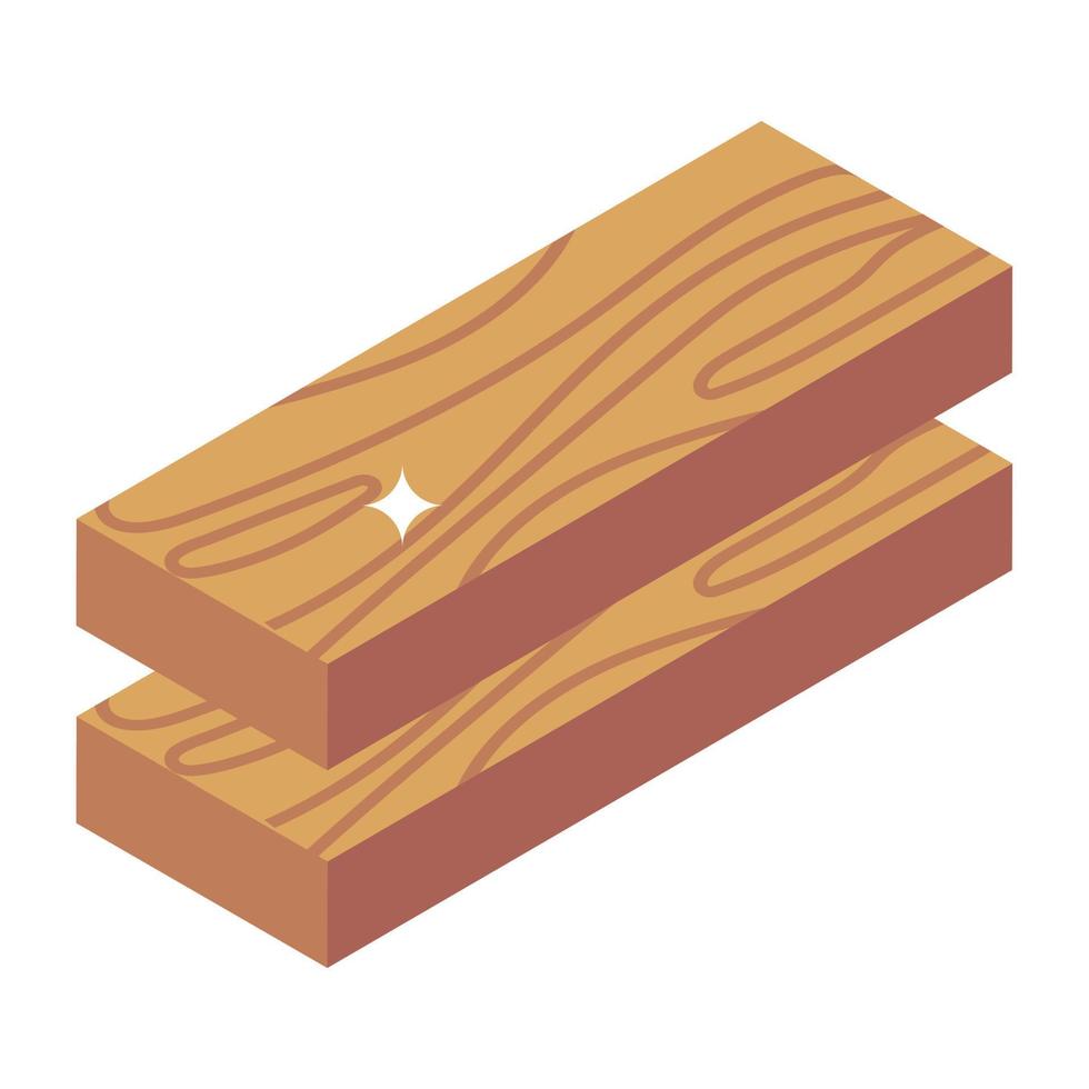 een pictogramontwerp van houten planken, bewerkbare vector