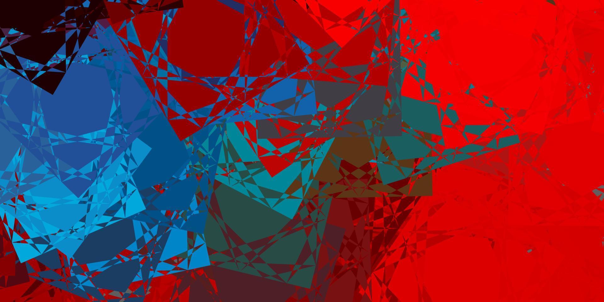 lichtblauwe, rode vectorachtergrond met veelhoekige vormen. vector
