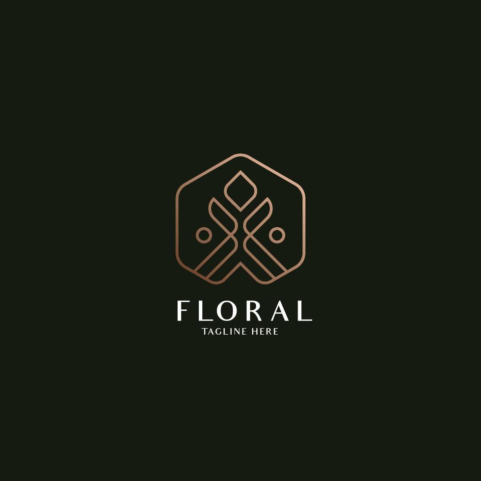 bloemen schoonheid luxe logo ontwerp vector