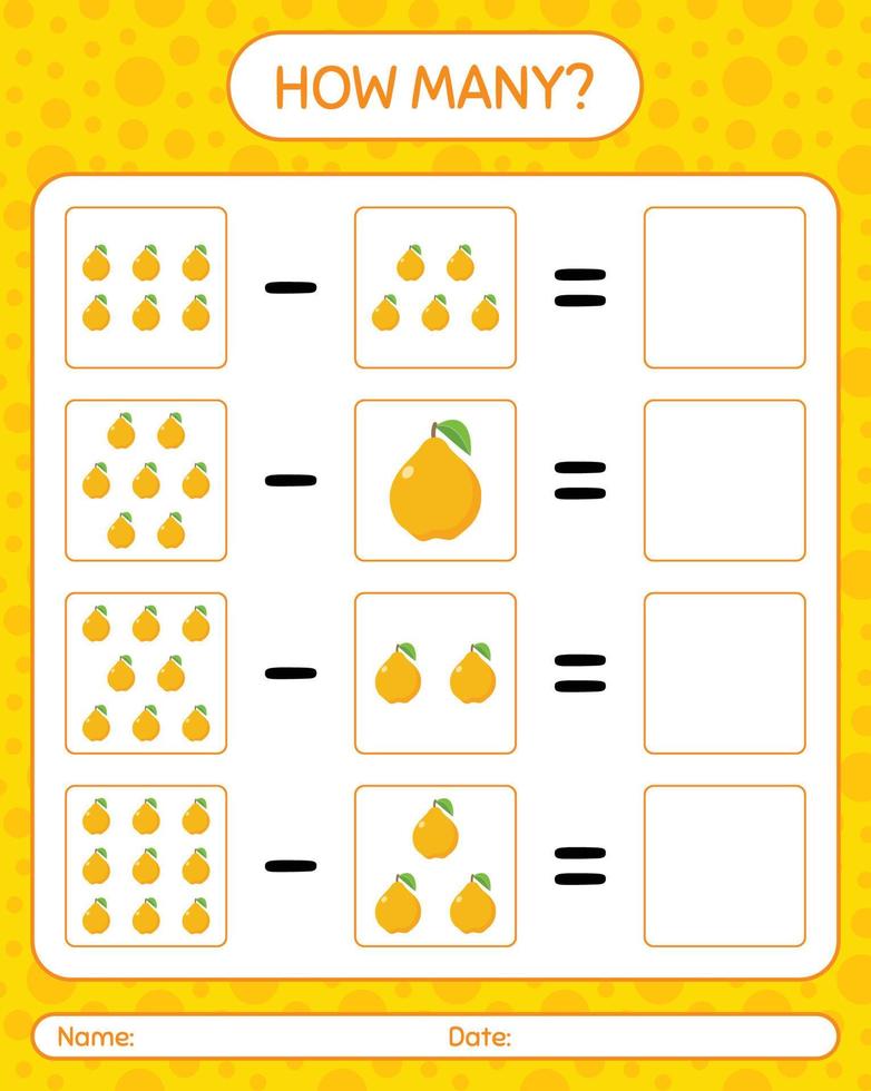 hoeveel tellen spel ugli. werkblad voor kleuters, activiteitenblad voor kinderen, afdrukbaar werkblad vector