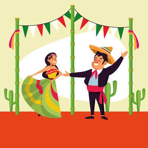 Mexicanen cinco de mayo cartoon vector