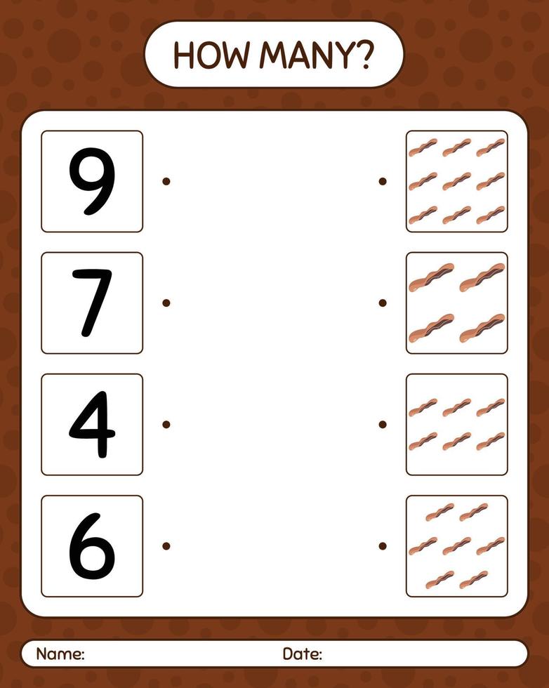 hoeveel telspel met tamarinde. werkblad voor kleuters, activiteitenblad voor kinderen, afdrukbaar werkblad vector