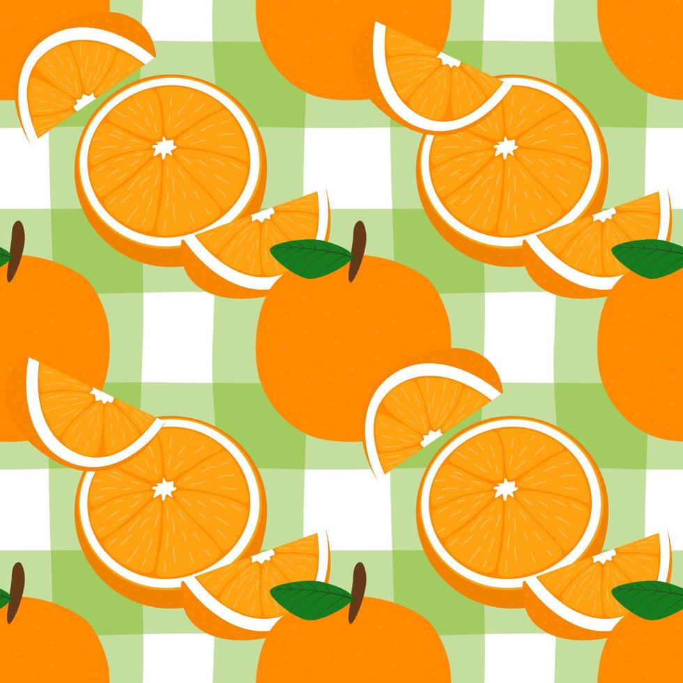 oranje met naadloze achtergrond. naadloze oranje patroon. fruitvector. inpakpapier patroon. patronen voor decoratie. vector