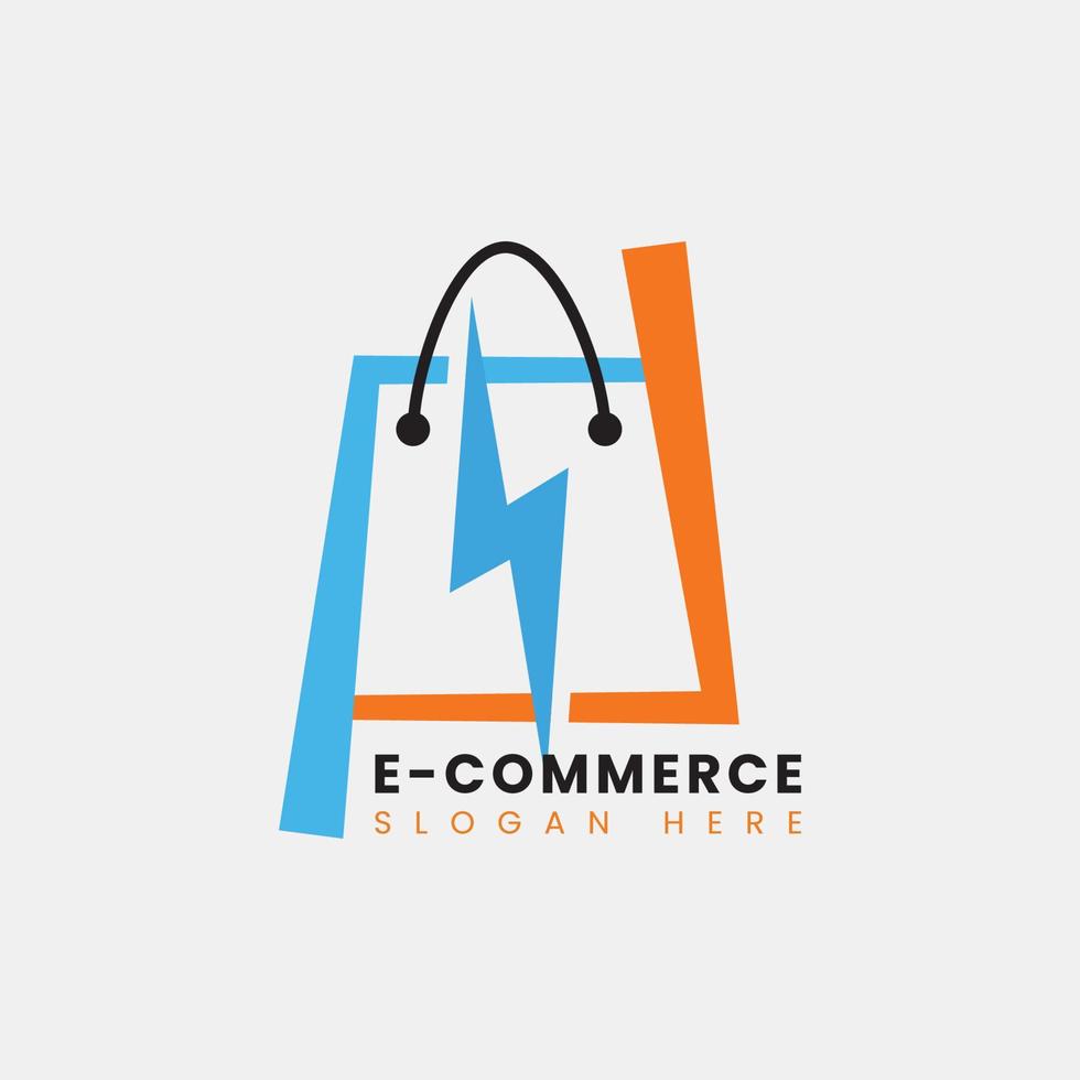 creatief modern abstract e-commerce logo-ontwerp, kleurrijke gradiënt online boodschappentas logo-ontwerpsjabloon vector