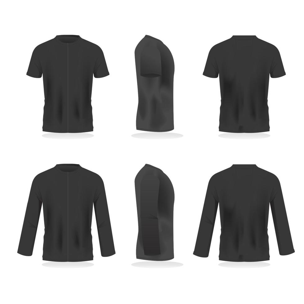 eenvoudige zwarte 3D-t-shirt mock-up sjablonen vector
