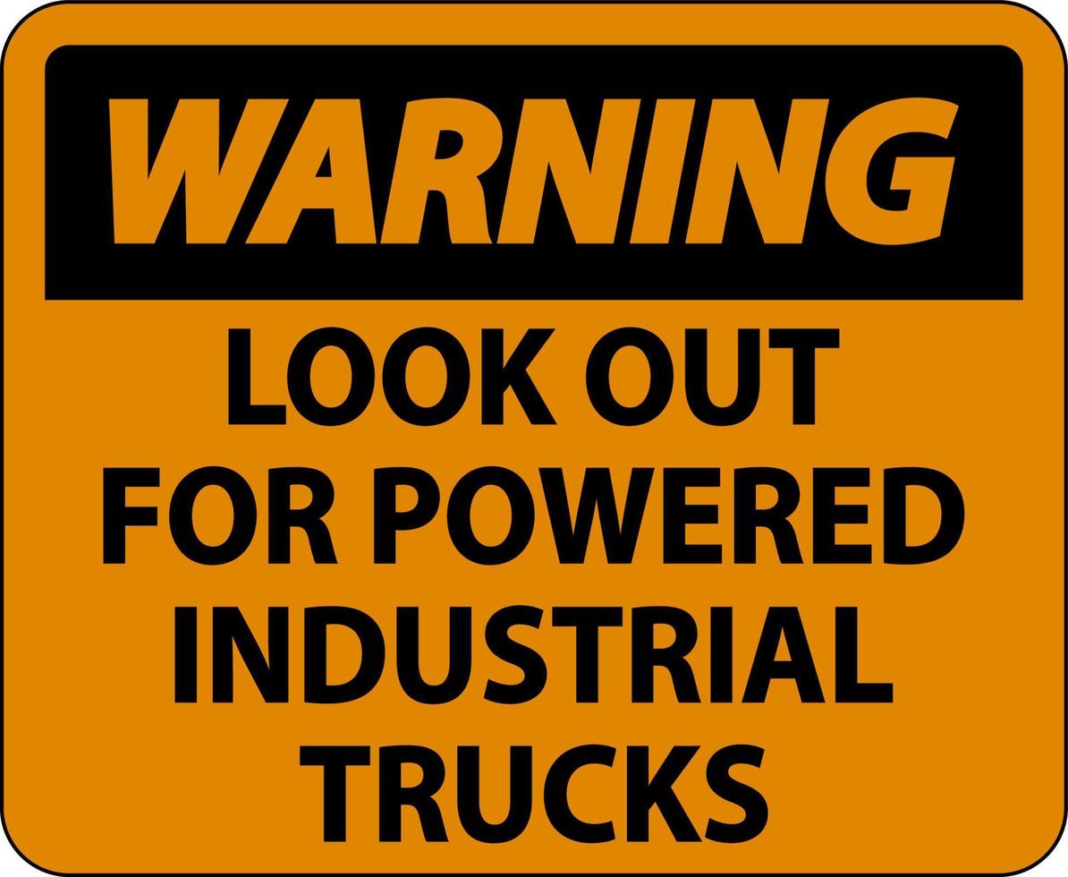 waarschuwing kijk uit voor vrachtwagens ondertekenen op witte achtergrond vector