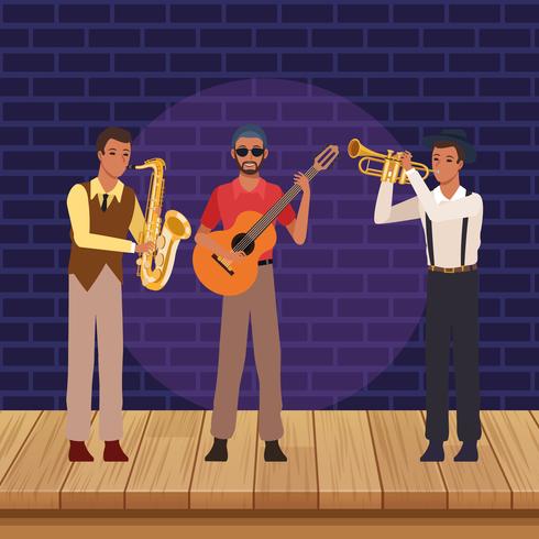 Muziekband cartoon vector