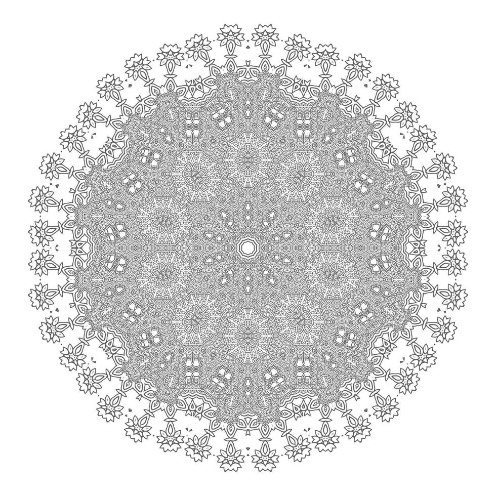 prachtig lijntekeningen mandala-ontwerp vector