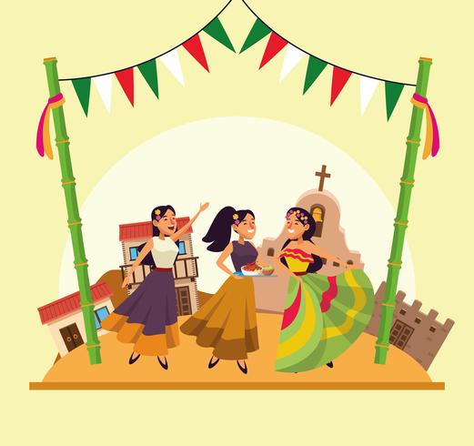 Mexicanen cinco de mayo cartoon vector