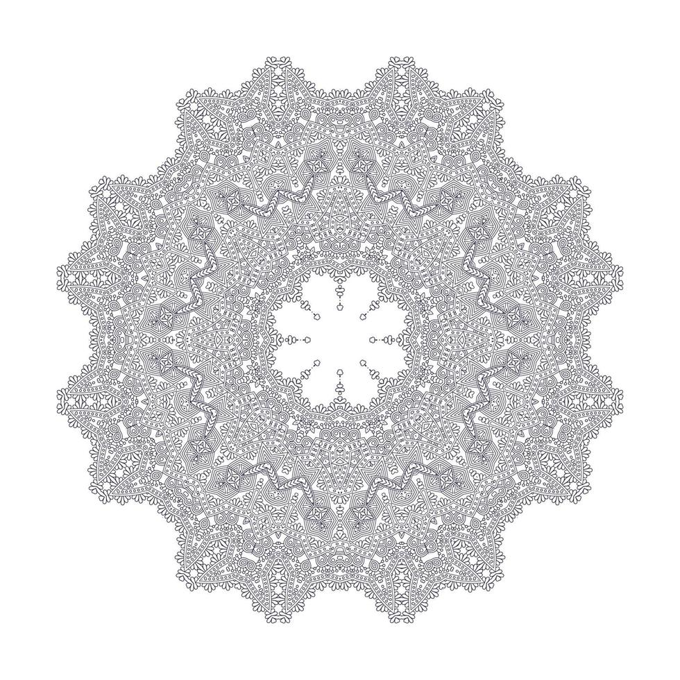 prachtig lijntekeningen mandala-ontwerp vector