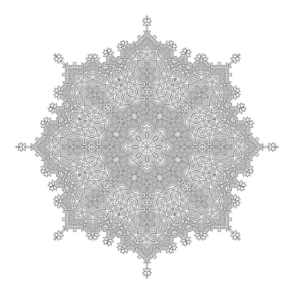 prachtig lijntekeningen mandala-ontwerp vector