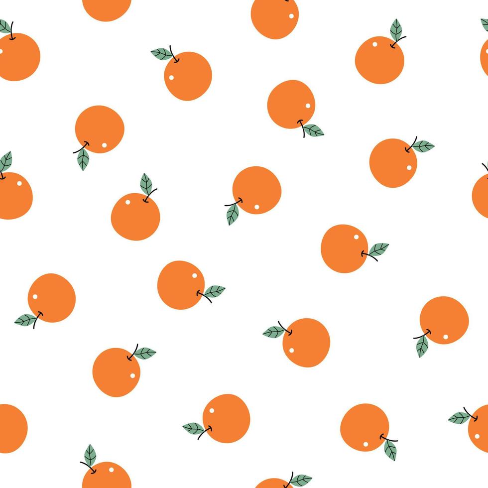oranje fruit patroon vector naadloze textuur gebruik voor prints, wallpapers, decoraties, textiel, vectorillustratie