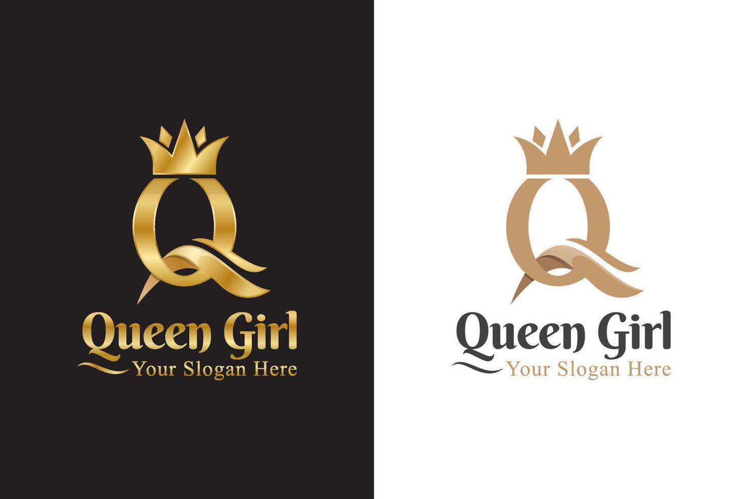 luxe beginletter q voor koningin logo, logotype, symbool, pictogram vector