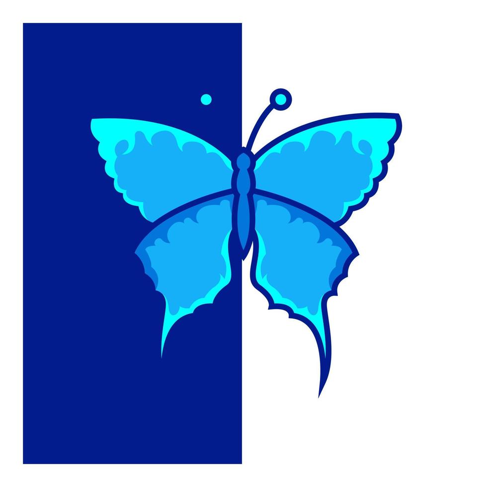 vlinder mascotte logo ontwerp vector