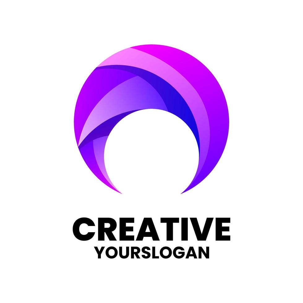 vector logo illustratie letter n cirkel gradiënt kleurrijk
