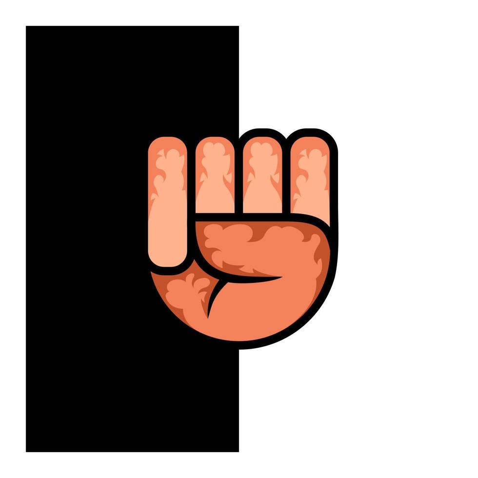 hand mascotte logo ontwerp vector