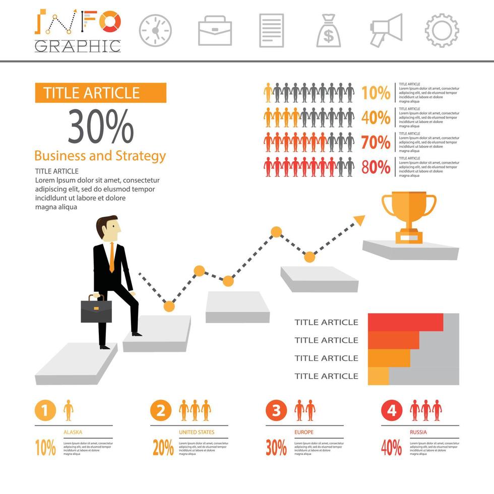 infographic de ladder van succes vector