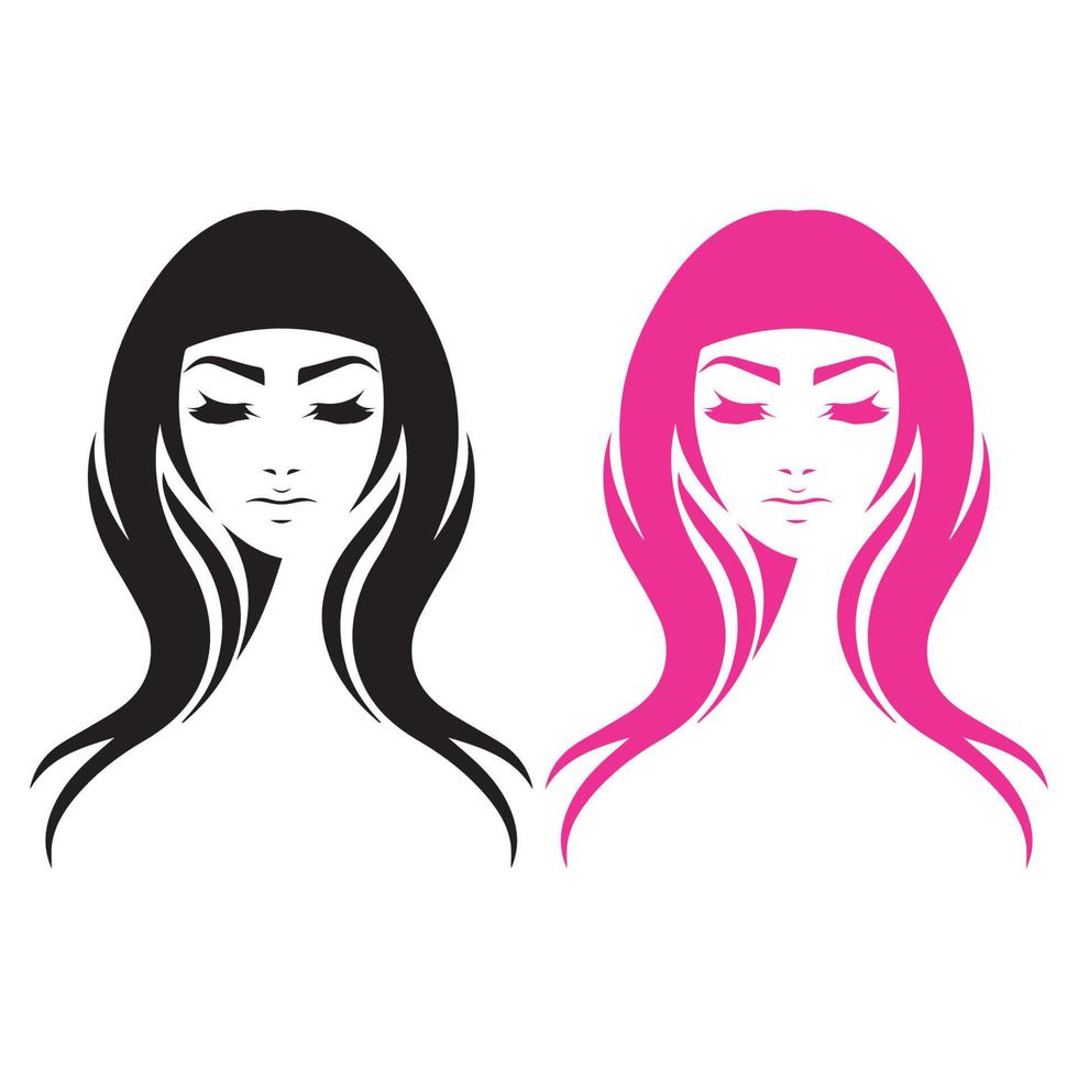 schoonheidshaar en cosmetisch logo vector