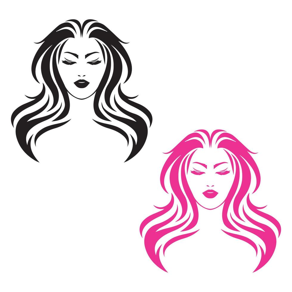 schoonheidshaar en cosmetisch logo vector