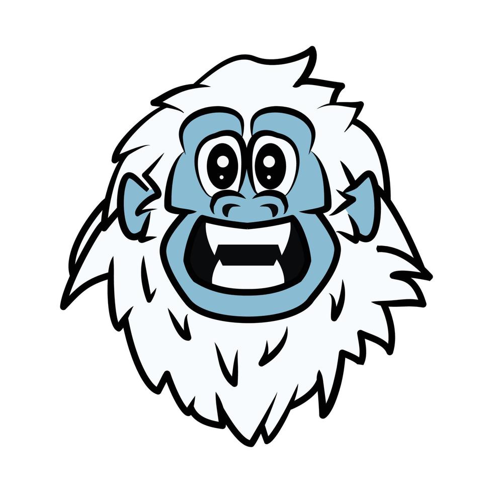 cartoon yeti hoofd mascotte logo kunst vector